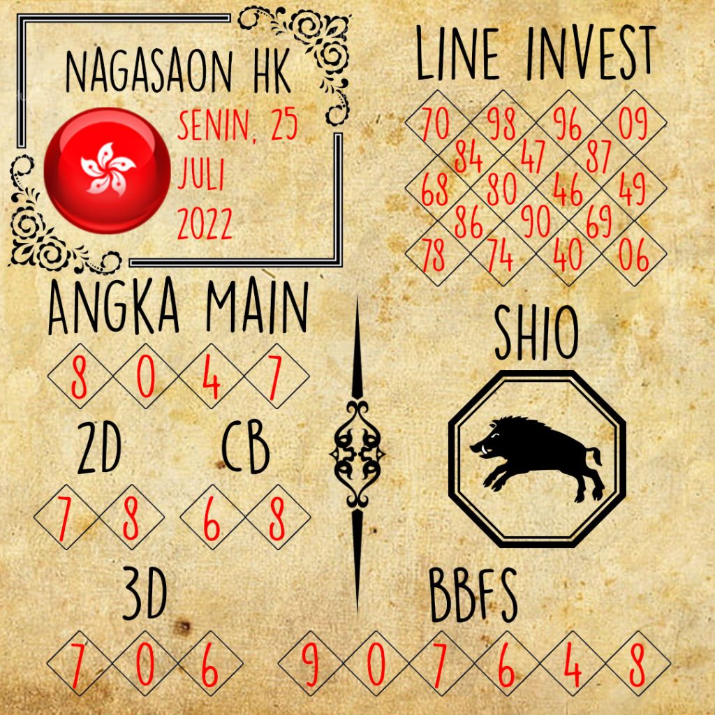 Prediksi HK Nagasaon Senin 25 Juli 2022