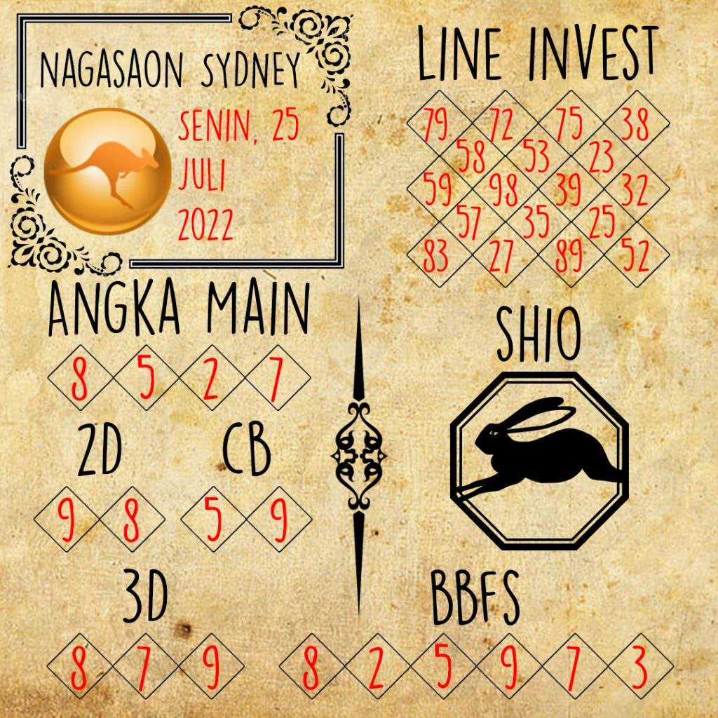 Prediksi Sydney Nagasaon Senin 25 Juli 2022