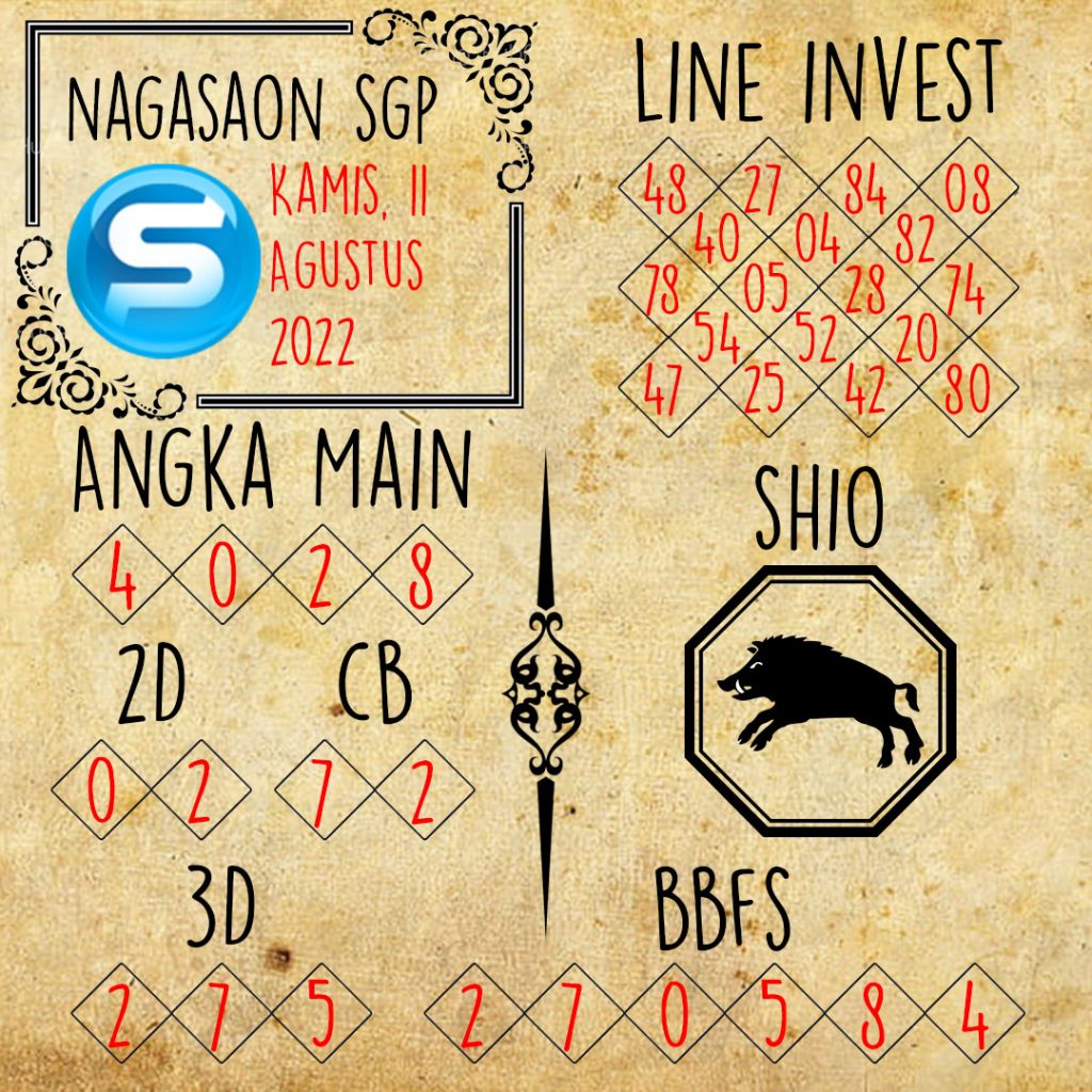 Prediksi SGP Nagasaon Kamis 11 Agustus 2022
