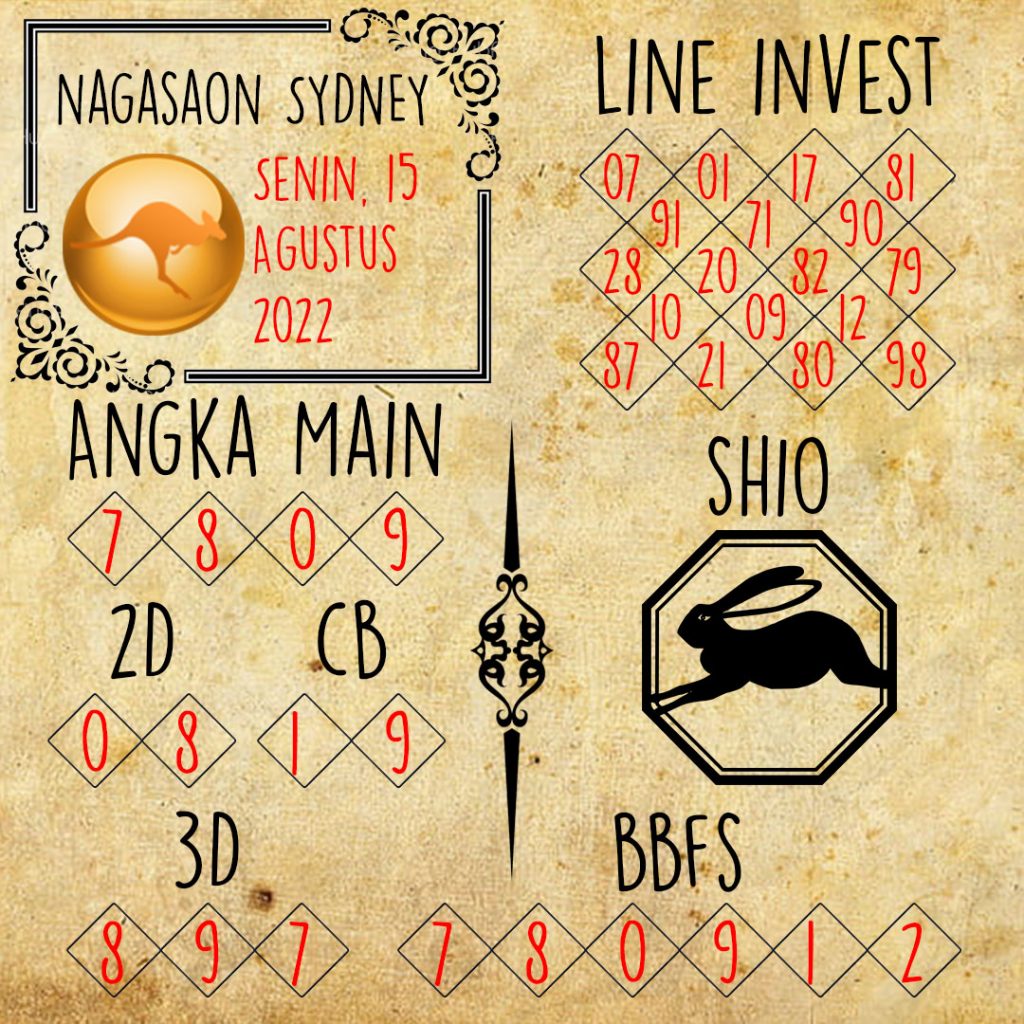 Prediksi Sydney Nagasaon Senin 15 Agustus 2022