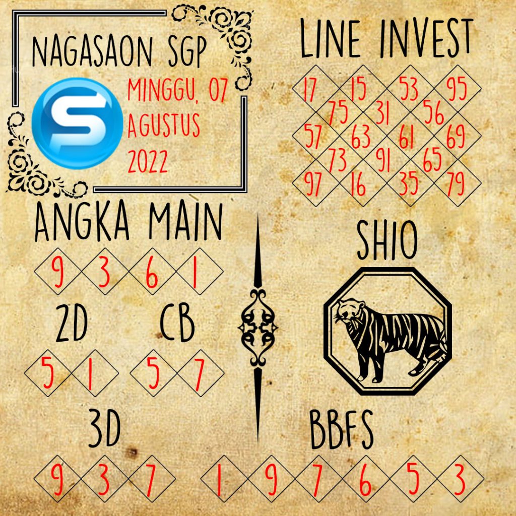 Prediksi SGP Nagasaon Minggu 7 Agustus 2022