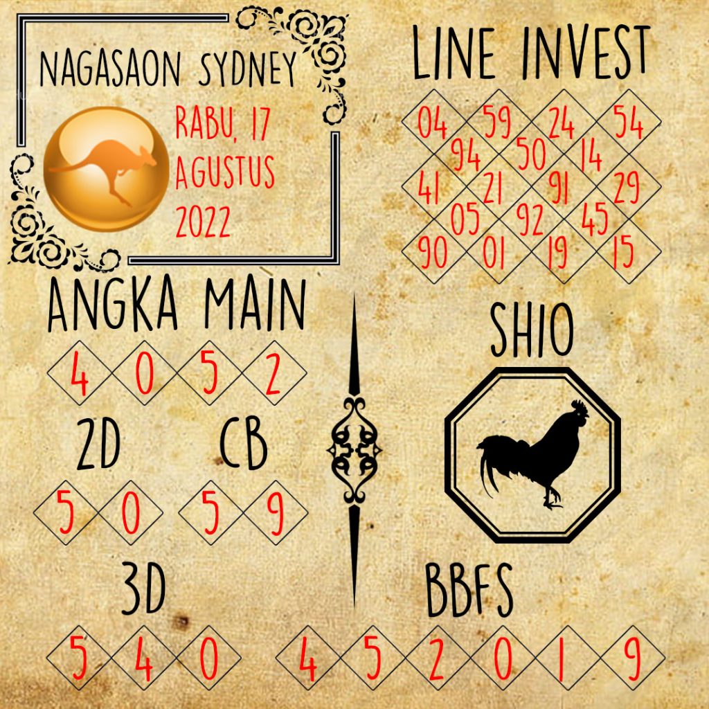 Prediksi Sydney Nagasaon Rabu 17 Agustus 2022