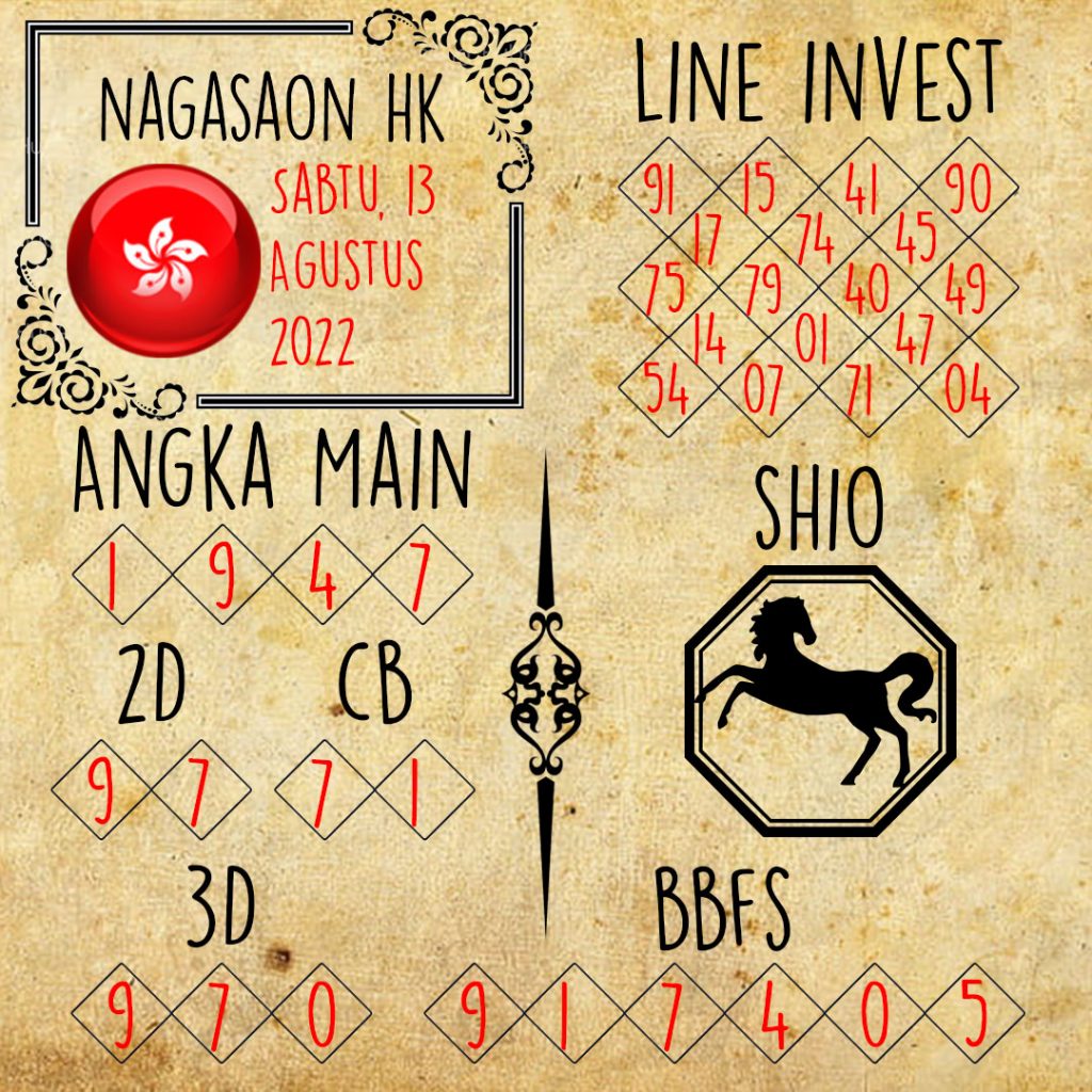 Prediksi HK Nagasaon Sabtu 13 Agustus 2022