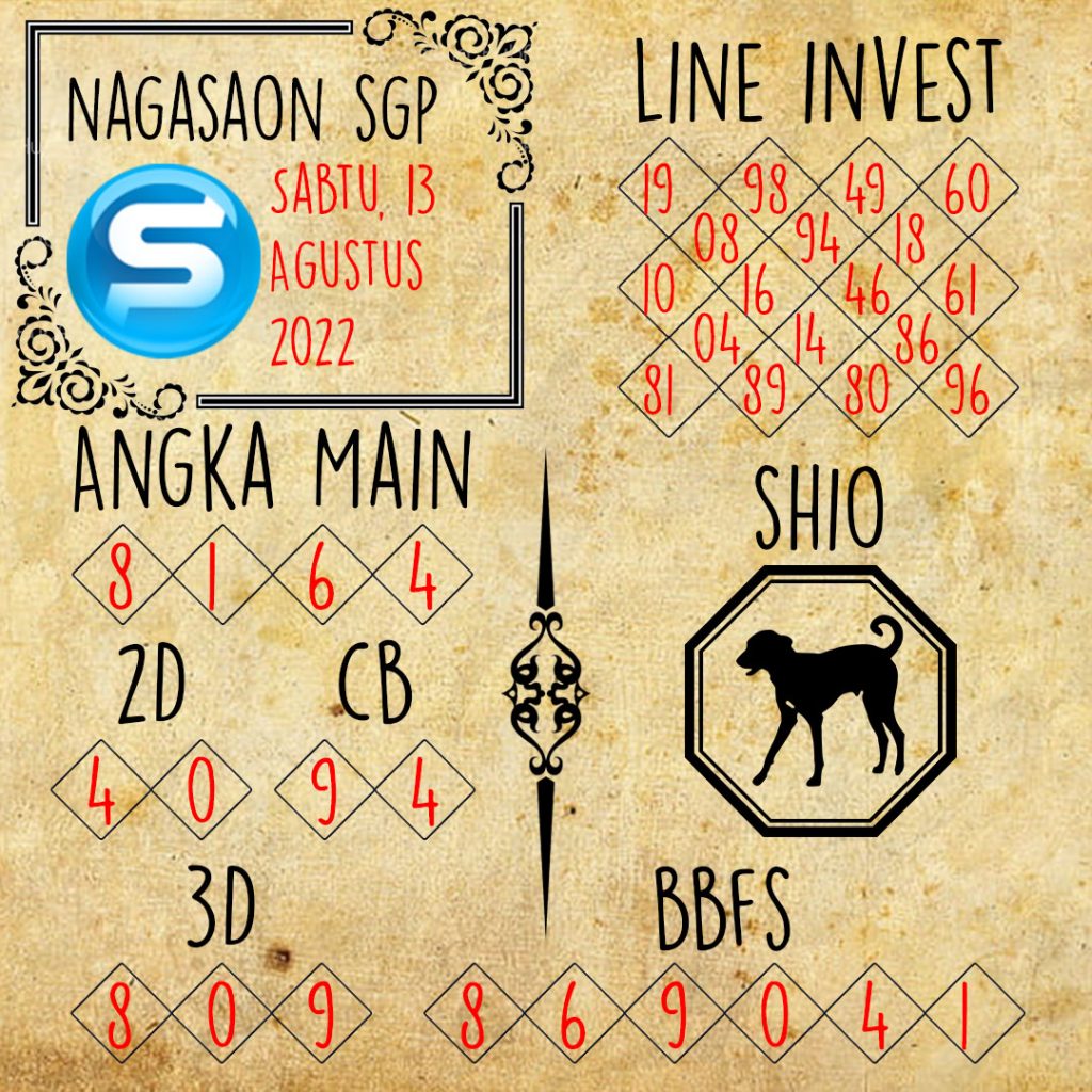 Prediksi SGP Nagasaon Sabtu 13 Agustus 2022
