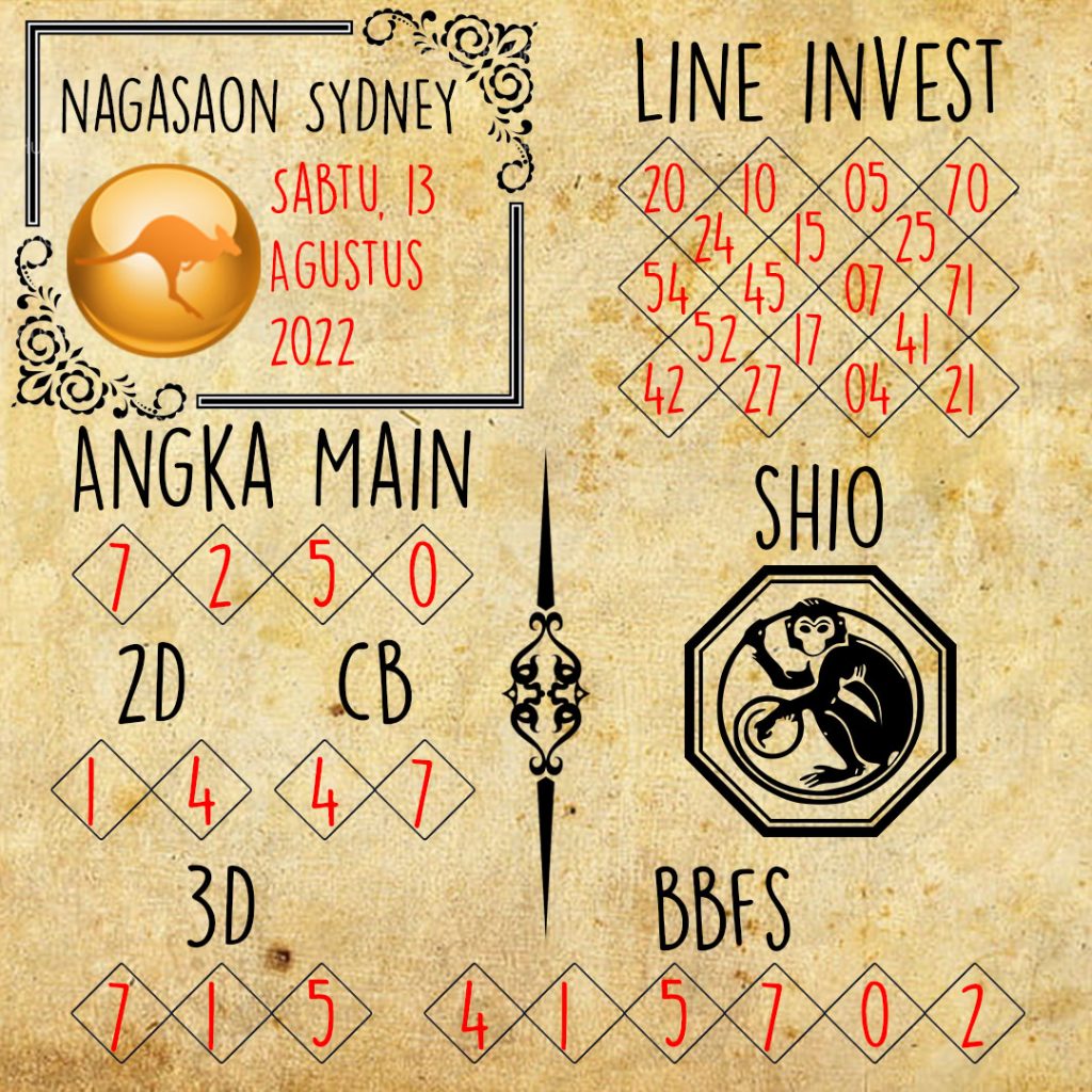 Prediksi Sydney Nagasaon Sabtu 13 Agustus 2022